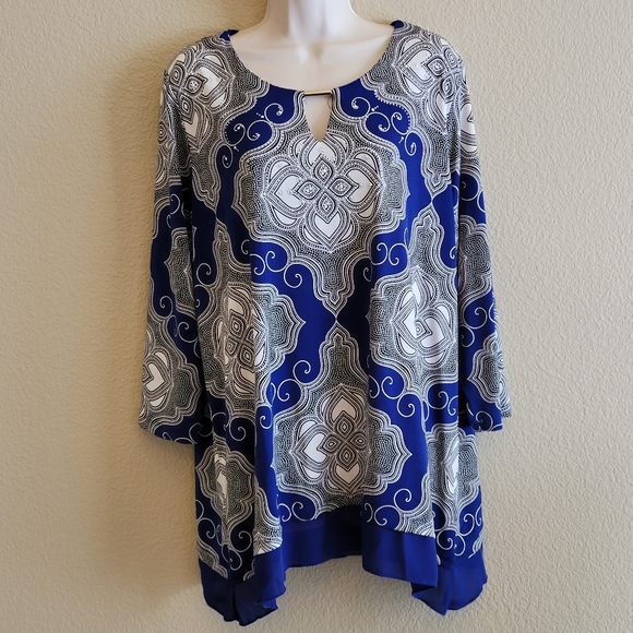 JM Collection tunic blouse - Picture 1 of 5